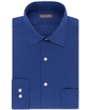 Van Heusen Men's Classic/regular Fit Stretch Wrinkle Free Sateen Dress Shirt In Blue Velvet
