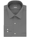 Van Heusen Men's Big & Tall Classic/regular Fit Wrinkle Free Poplin Solid Dress Shirt In Grey