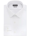 VAN HEUSEN MEN'S FITTED STRETCH WRINKLE FREE SATEEN SOLID DRESS SHIRT