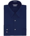 Van Heusen Men's Classic-fit Wrinkle Free Flex Collar Stretch Solid Dress Shirt In Persian Blue