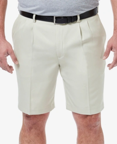 Haggar Men's Big & Tall Cool 18 Pro Classic-fit Stretch Pleated 9.5" Shorts In String