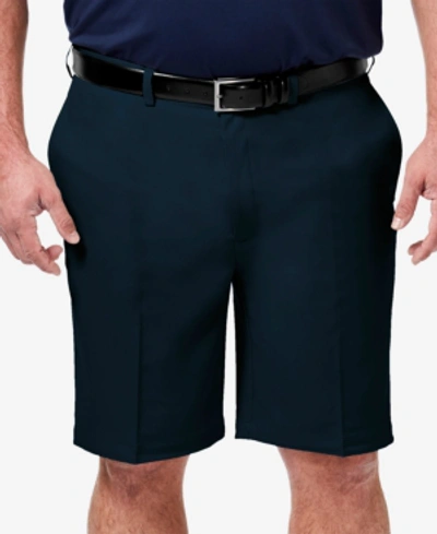 Haggar Men's Big & Tall Cool 18 Pro Classic-fit Stretch Flat-front 9.5" Shorts In Navy