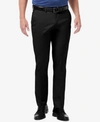 Haggar Men's Premium No Iron Khaki Slim-fit Flat Front Pants In Black