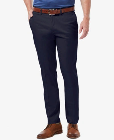 Haggar Men's Premium No Iron Khaki Slim-fit Flat Front Pants In Navy