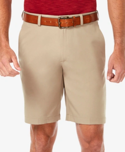Haggar Men's Cool 18 Pro Flat Front Classic-fit 9.5" Shorts In Khaki