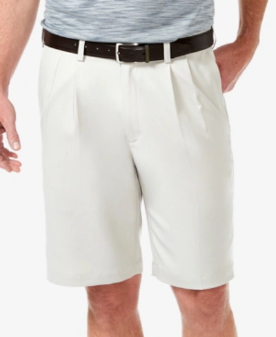 Haggar Men's Cool 18 Pro Classic-fit Stretch Pleated 9.5" Shorts In String