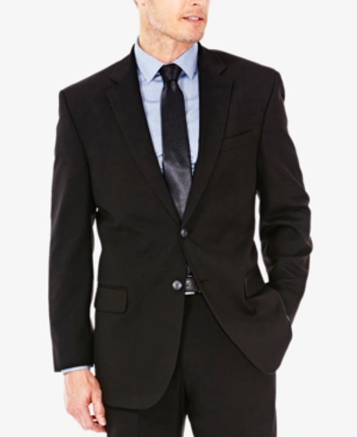 Haggar J.m.  Men's Classic/regular Fit Stretch Sharkskin Suit Jacket In Black