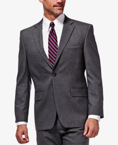 Haggar J.m.  Men's Classic/regular Fit Stretch Sharkskin Suit Jacket In Dark Grey