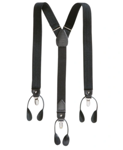 Club Room Men's Herringbone Convertible Suspenders In Black