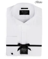 Michelsons Classic/regular Fit Stretch Solid Wing Collar French Cuff Tuxedo Shirt In White