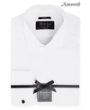 Michelsons Men's Classic/regular Fit Stretch Solid French Cuff Tuxedo Shirt In White