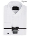 Michelsons Classic/regular Fit Stretch Pleated Bib French Cuff Tuxedo Shirt In White