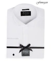 Michelsons Classic/regular Fit Stretch Solid Wing Collar French Cuff Tuxedo Shirt In White