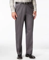 Haggar Men's Big & Tall Premium No Iron Khaki Classic Fit Flat Front Hidden Expandable Waistband Pants In Dark Grey