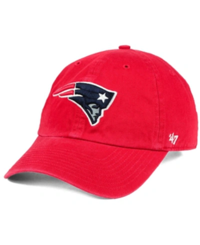 47 Brand New England Patriots Clean Up Strapback Cap In Red