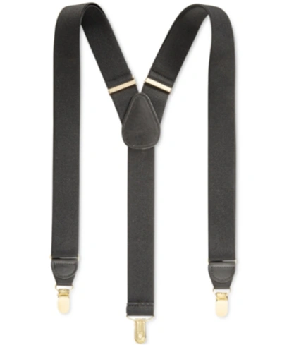 Club Room Men's Solid Suspenders, Created For Macy's In Black