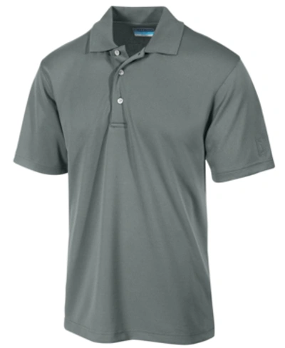 Pga Tour Men's Airflux Solid Mesh Short Sleeve Golf Polo Shirt In Asphalt