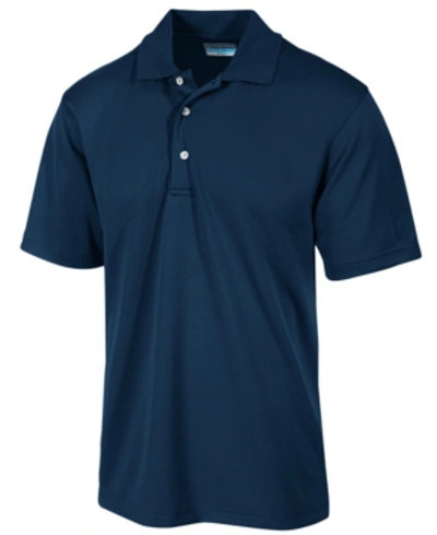 Pga Tour Men's Airflux Solid Mesh Short Sleeve Golf Polo Shirt In True Navy