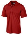 Pga Tour Men's Airflux Solid Mesh Short Sleeve Golf Polo Shirt In Chili Pepper