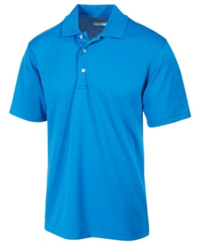 Pga Tour Men's Airflux Solid Mesh Short Sleeve Golf Polo Shirt In Classic Blue