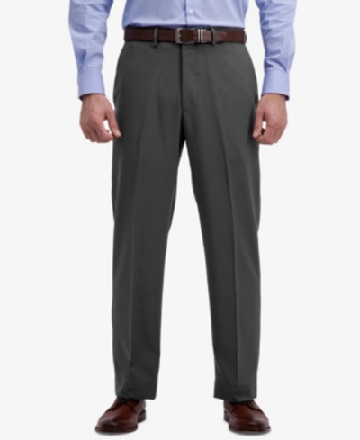 Haggar Microfiber Performance Classic-fit Dress Pants, Created For Macy's In Grey