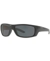 Sunglass Hut Collection Polarized Sunglasses, Hu2007 63 In Matte Black/grey Polar
