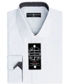 Society Of Threads Men's Slim-fit Non-iron Performance Solid Dress Shirt In White/black