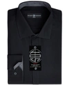Society Of Threads Men's Slim-fit Non-iron Performance Print Dress Shirt In Black
