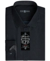 Society Of Threads Men's Slim-fit Non-iron Performance Print Dress Shirt In Black