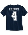 Outerstuff Dak Prescott Dallas Cowboys Eligible Player Name And Number T-shirt, Little Boys (4-7) In Navy