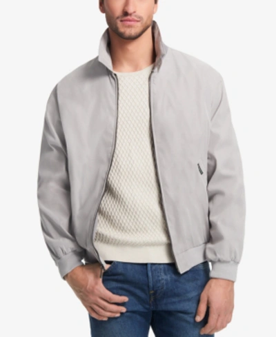 Weatherproof Microfiber Bomber Jacket In Fog