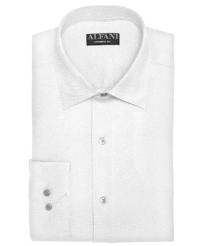 Alfani Men's Athletic Fit Twill Stretch Dress Shirt, Created For Macy's In White