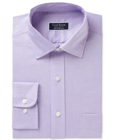 Club Room Men's Regular Fit Cotton Spread Collar Pinpoint Dress Shirt, Created For Macy's In Lavender