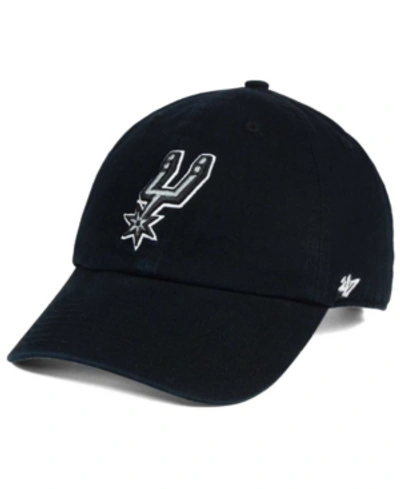 47 Brand San Antonio Spurs Clean Up Cap In Black