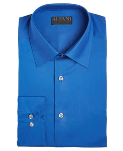 Alfani Men's Slim Fit Stain Resistant Dress Shirt, Created For Macy's In Beaucoop Blue