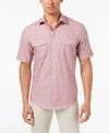 ALFANI MEN'S WARREN TEXTURED SHORT SLEEVE SHIRT, CREATED FOR MACY'S