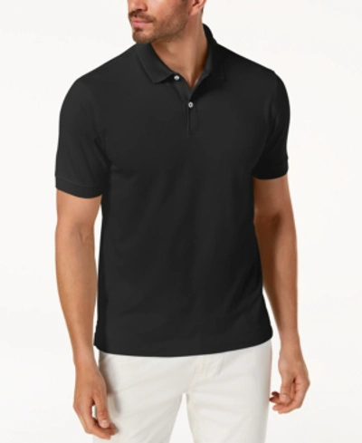 Club Room Men's Classic Fit Performance Stretch Polo, Created For Macy's In Deep Black