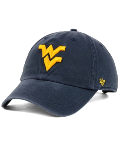 47 Brand West Virginia Mountaineers Ncaa Clean-up Cap In Navy