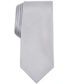 Alfani Men's Metallic Texture Slim Tie, Created For Macy's In Silver