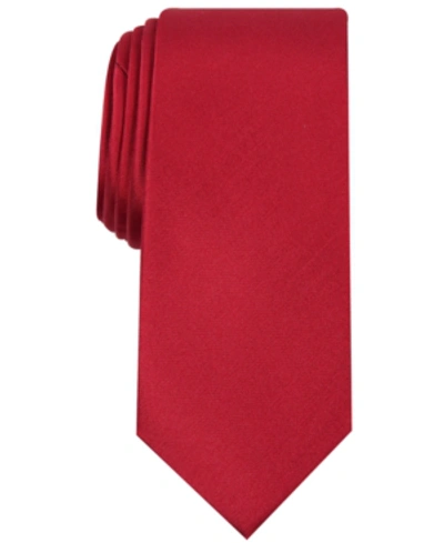 Alfani Men's Solid Texture Slim Tie, Created For Macy's In Red