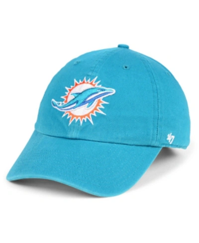 47 Brand Miami Dolphins Clean Up Cap In Blue Azure