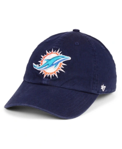 47 Brand Miami Dolphins Clean Up Cap In Navy
