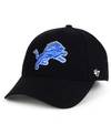 47 Brand Detroit Lions Clean Up Strapback Cap In Black