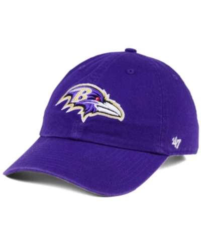 47 Brand Baltimore Ravens Clean Up Cap In Purple