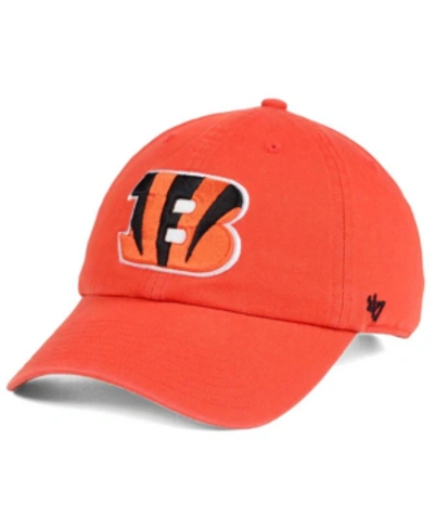 47 Brand Cincinnati Bengals Clean Up Strapback Cap In Orange