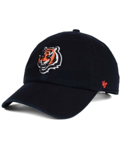 47 Brand Cincinnati Bengals Clean Up Strapback Cap In Black