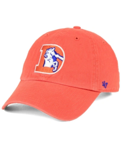 47 Brand Denver Broncos Clean Up Strapback Cap In Orange