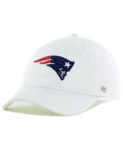 47 Brand New England Patriots Clean Up Strapback Cap In White