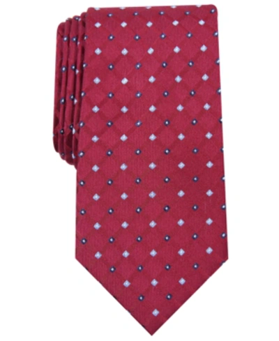Club Room Men's Linked Neat Tie, Created For Macy's In Burgundy