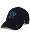 47 Brand Miami Marlins On-field Replica Clean Up Cap In Black